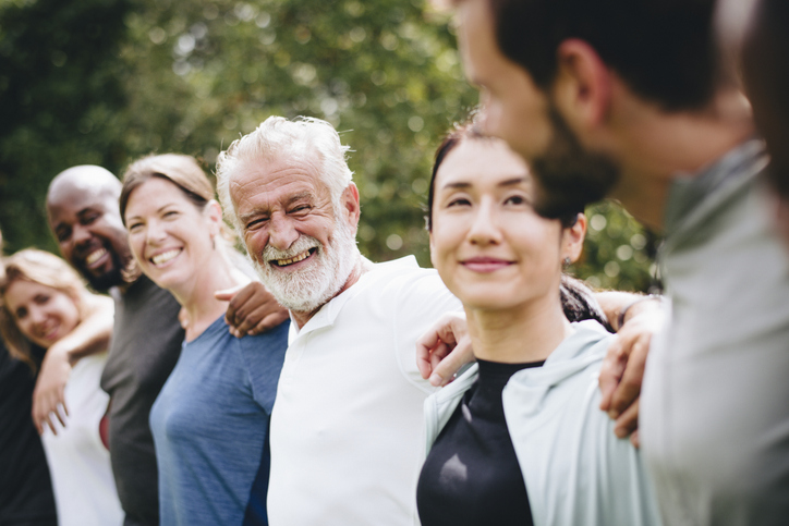 Home Page happy diverse people together in the park